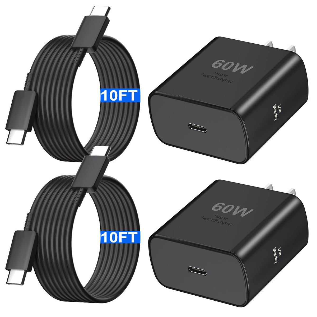 Auorld frente del bloque cargador 60W mostrando diseño compacto y potencia