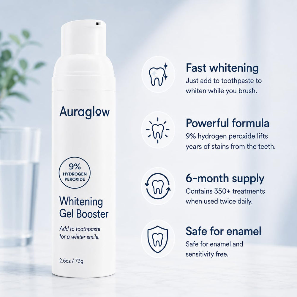 AURAGLOW gel dentro de una férula dental para tratamiento intensivo