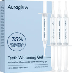 AURAGLOW front packaging showing three syringes and product benefits