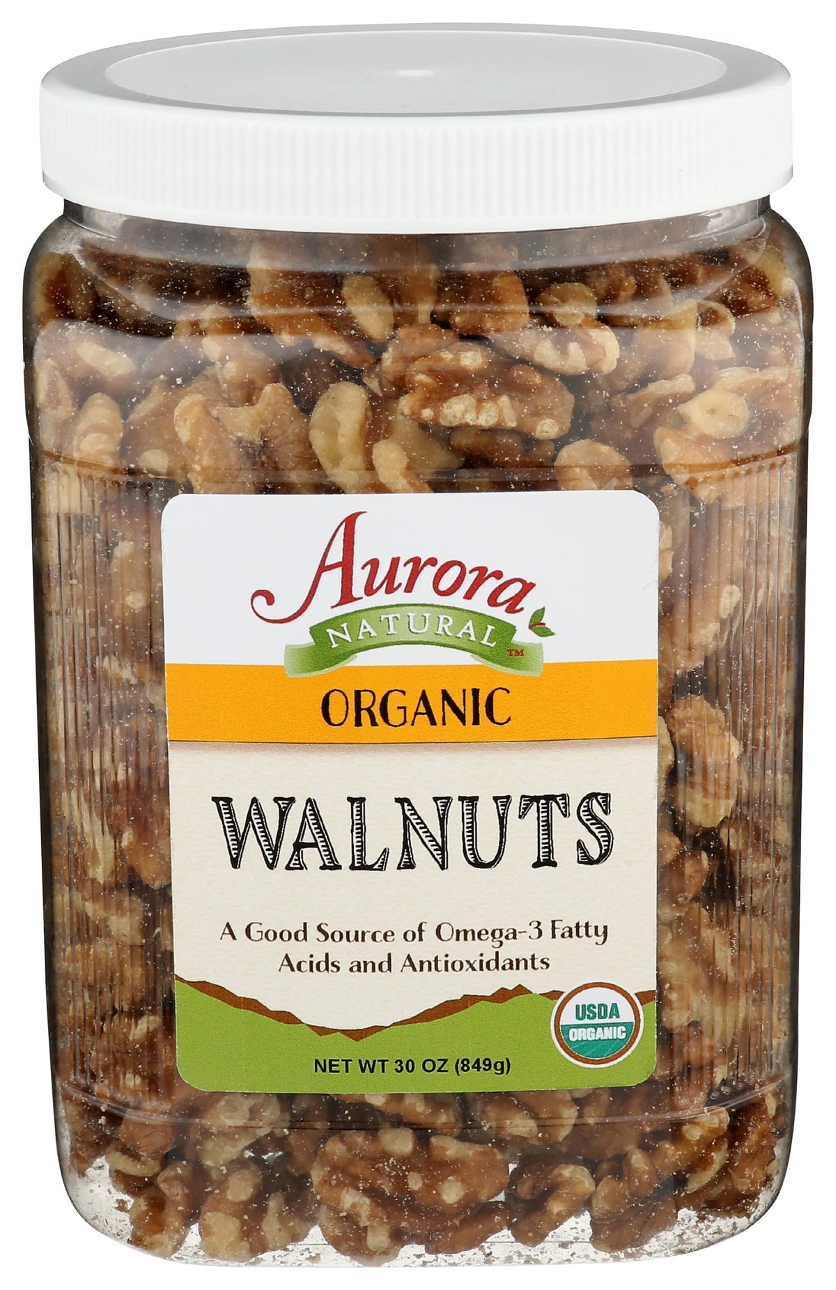 AURORA envase frontal de 30 oz con nueces orgánicas para snack y cocina