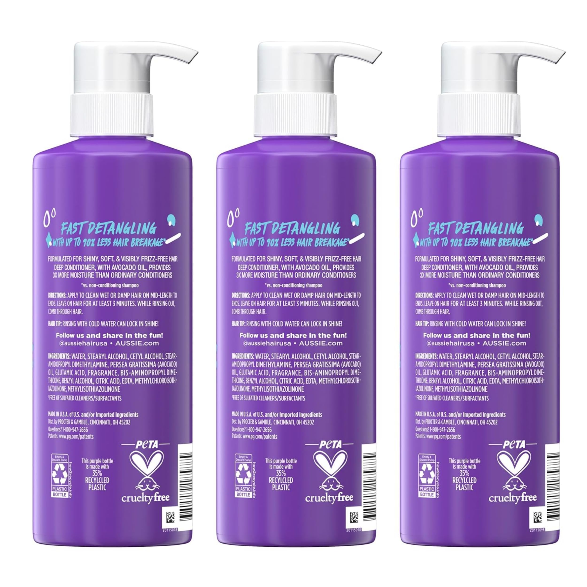 Aussie with avocado and jojoba oil visuals emphasizes nourishing hydration