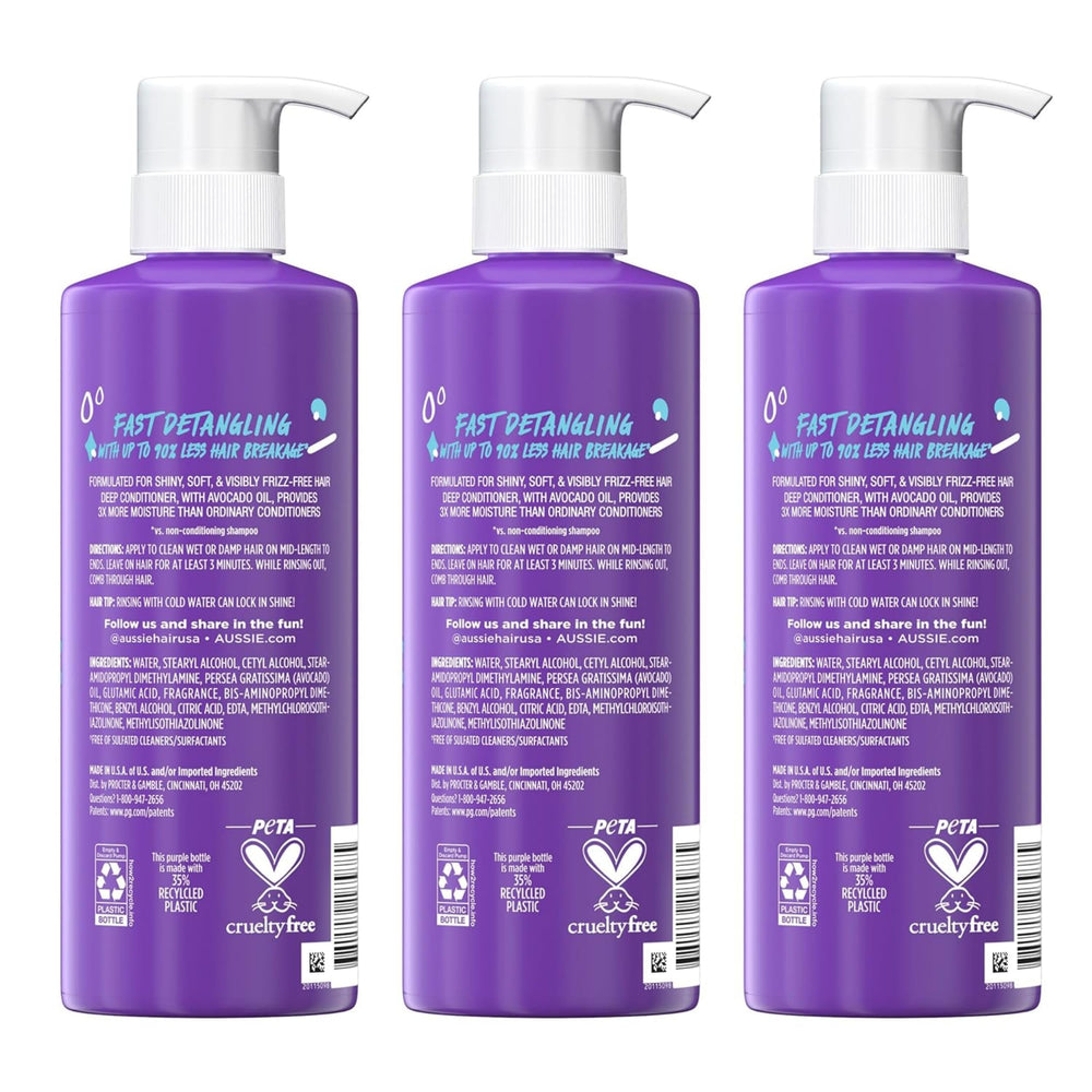 Aussie with avocado and jojoba oil visuals emphasizes nourishing hydration