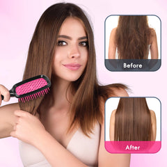 Aussumy cepillo en uso sobre cabello seco reduciendo frizz y definiendo ondas