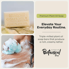 Australian Botanical Soap eucalyptus bar label visible for an invigorating shower benefit