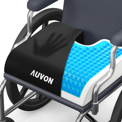 AUVON vista frontal del cojín gel mostrando cobertura amplia y perfil ergonómico