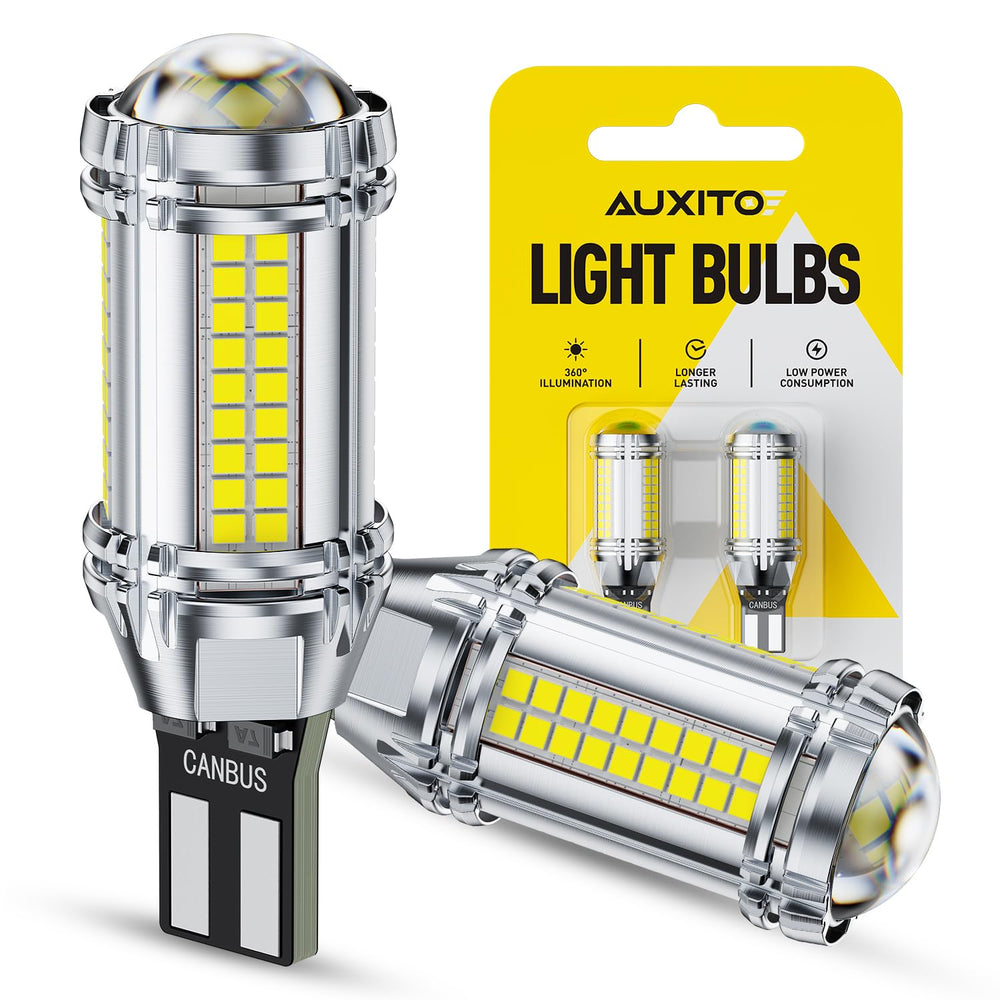 AUXITO vista frontal de la bombilla LED mostrando el diseño y brillo superior