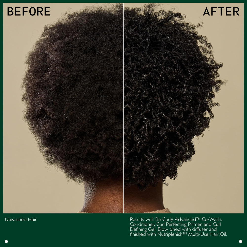 Aveda Be Curly en baño estilo de vida sugiere uso diario y frescura