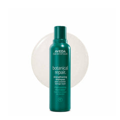 Aveda frontal del empaque mostrando champú fortalecedor y beneficios