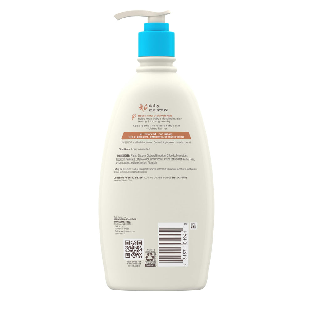 Aveeno Baby escena de cuidado diario con mamá y bebé, rutina hidratante cómoda