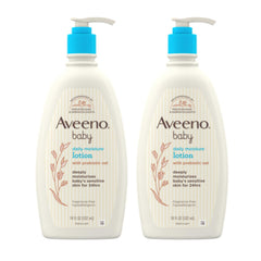Aveeno Baby frente del envase mostrando diseño y tamaño, hidratación confiable