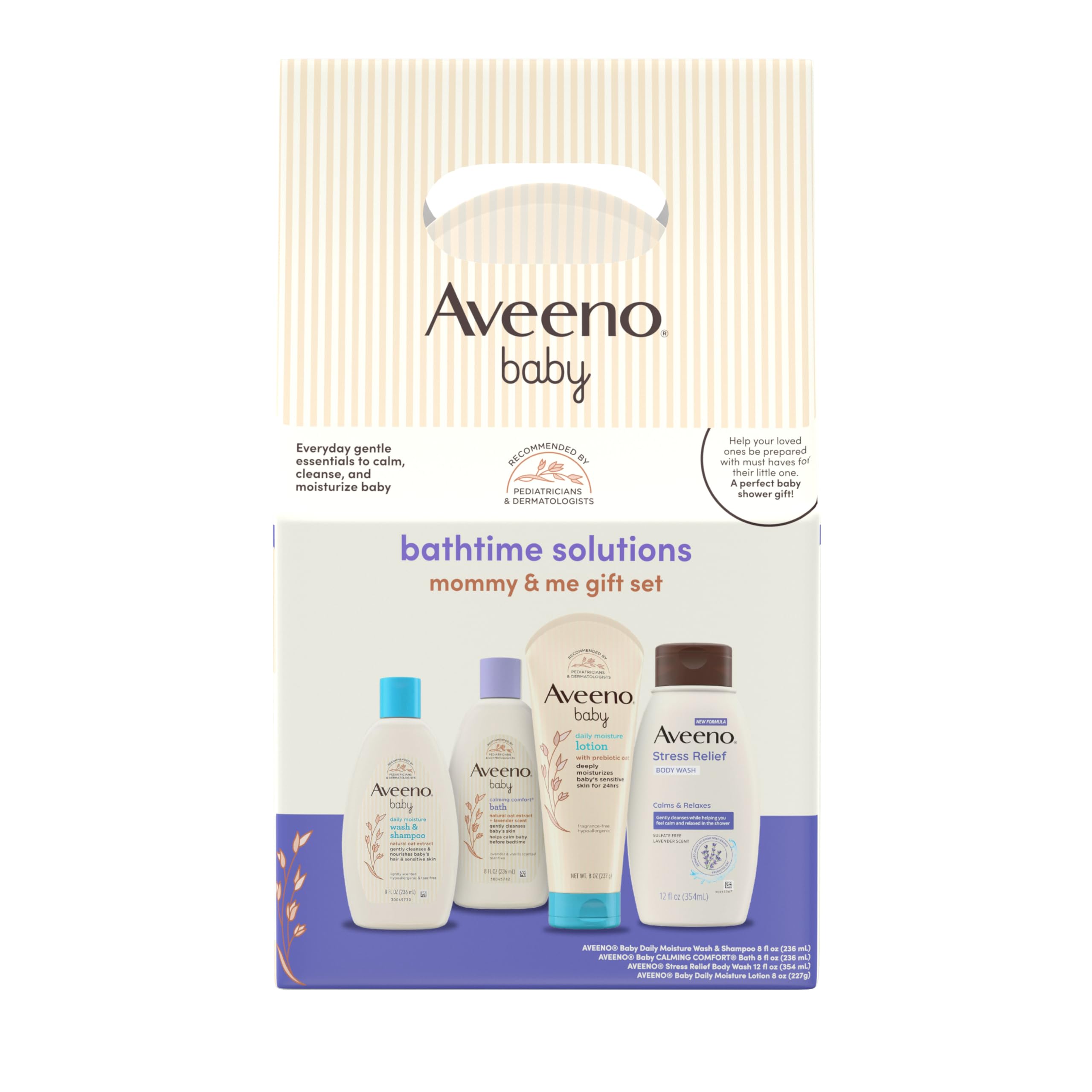 Aveeno Baby set frontal en cesta reutilizable muestra regalo práctico