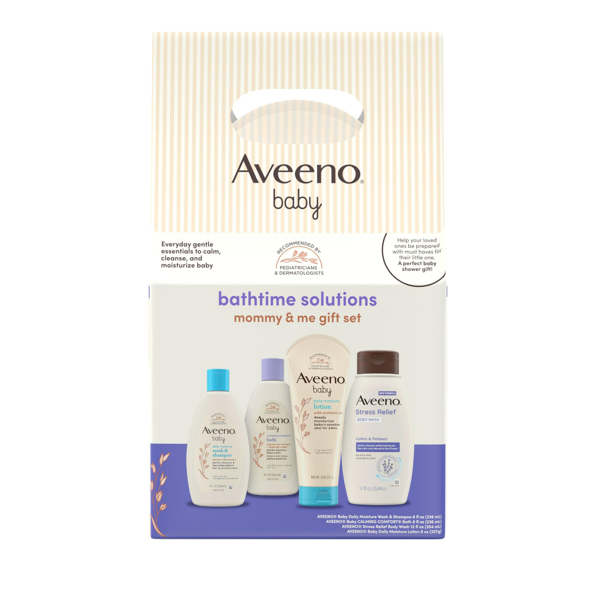 Aveeno Baby set frontal en cesta reutilizable muestra regalo práctico
