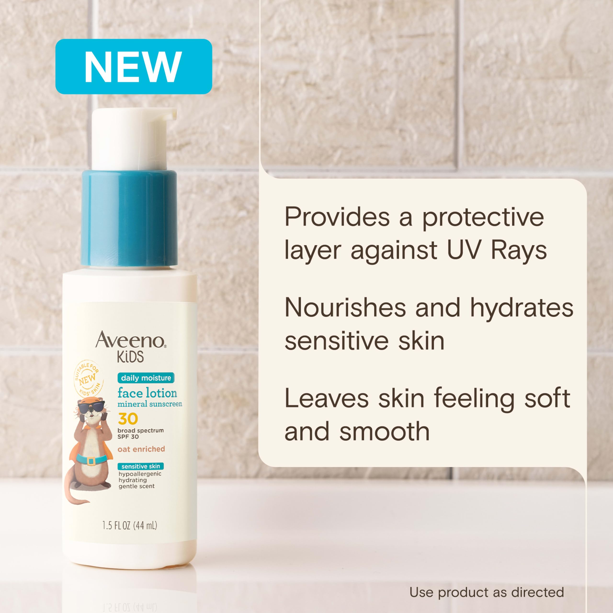 Aveeno Baby aplicación en rostro infantil para protección diaria