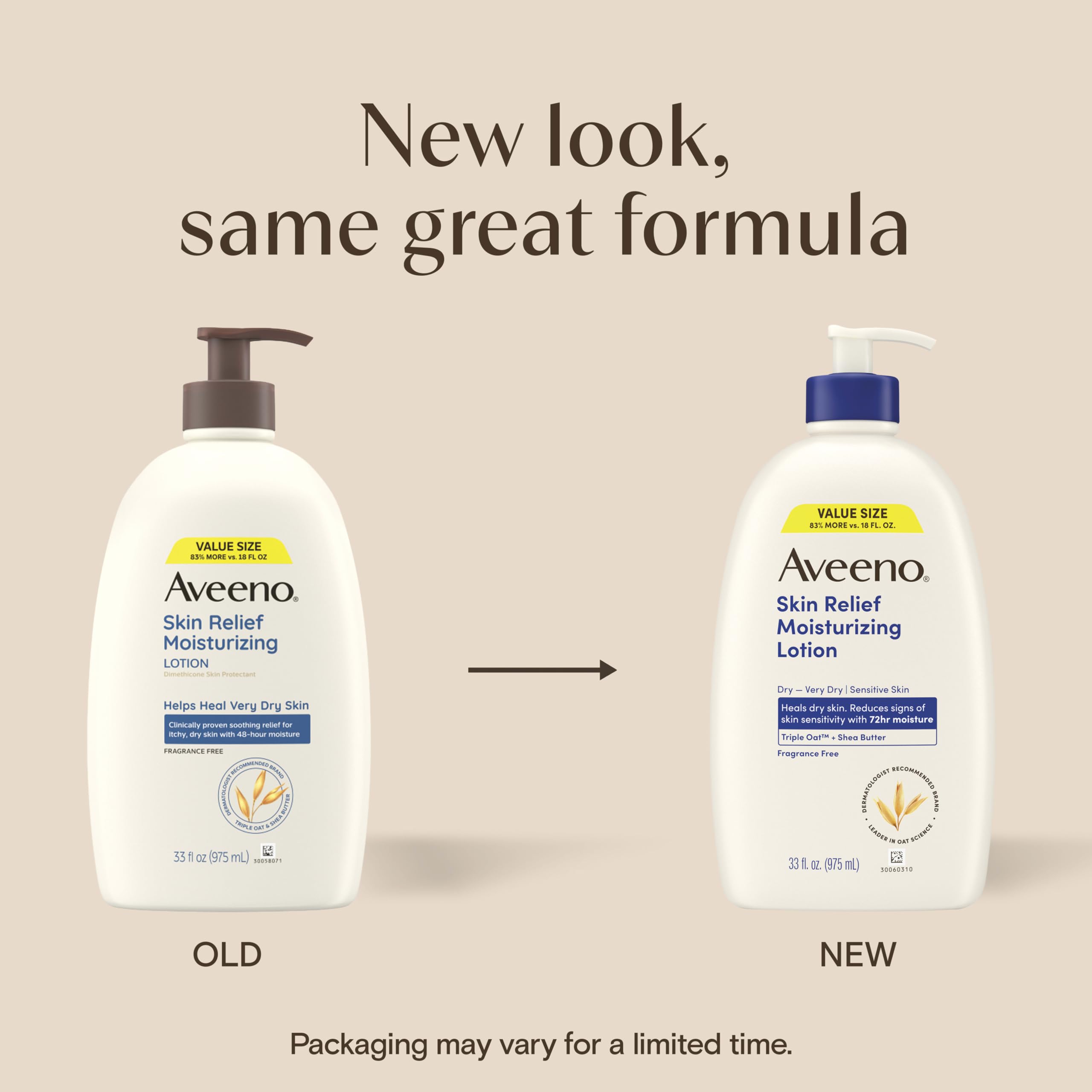 Textura de la loción Aveeno en primer plano, absorción rápida y sin grasa