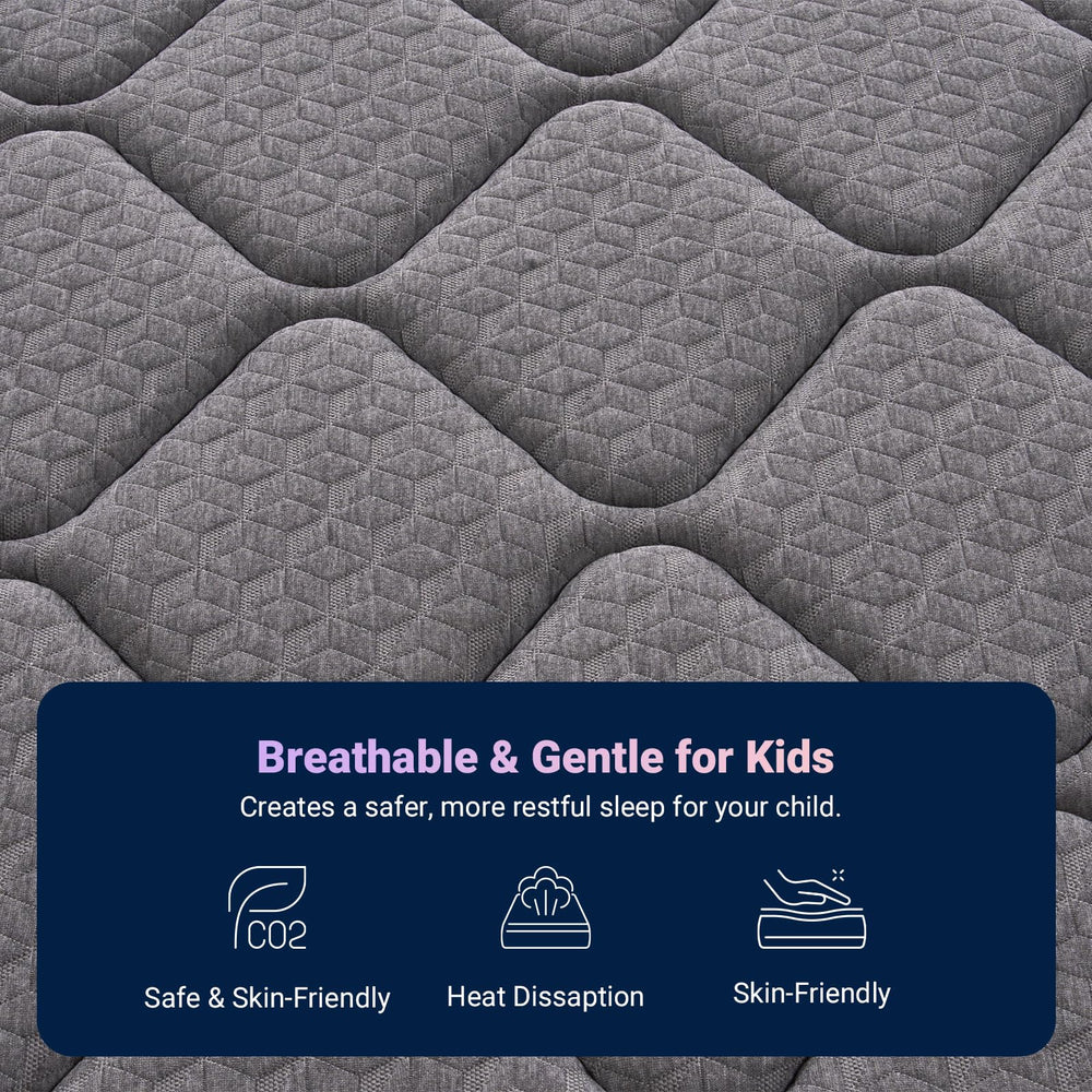 Avenco mattress cover detail and zipper showing soft, skin-friendly fabric