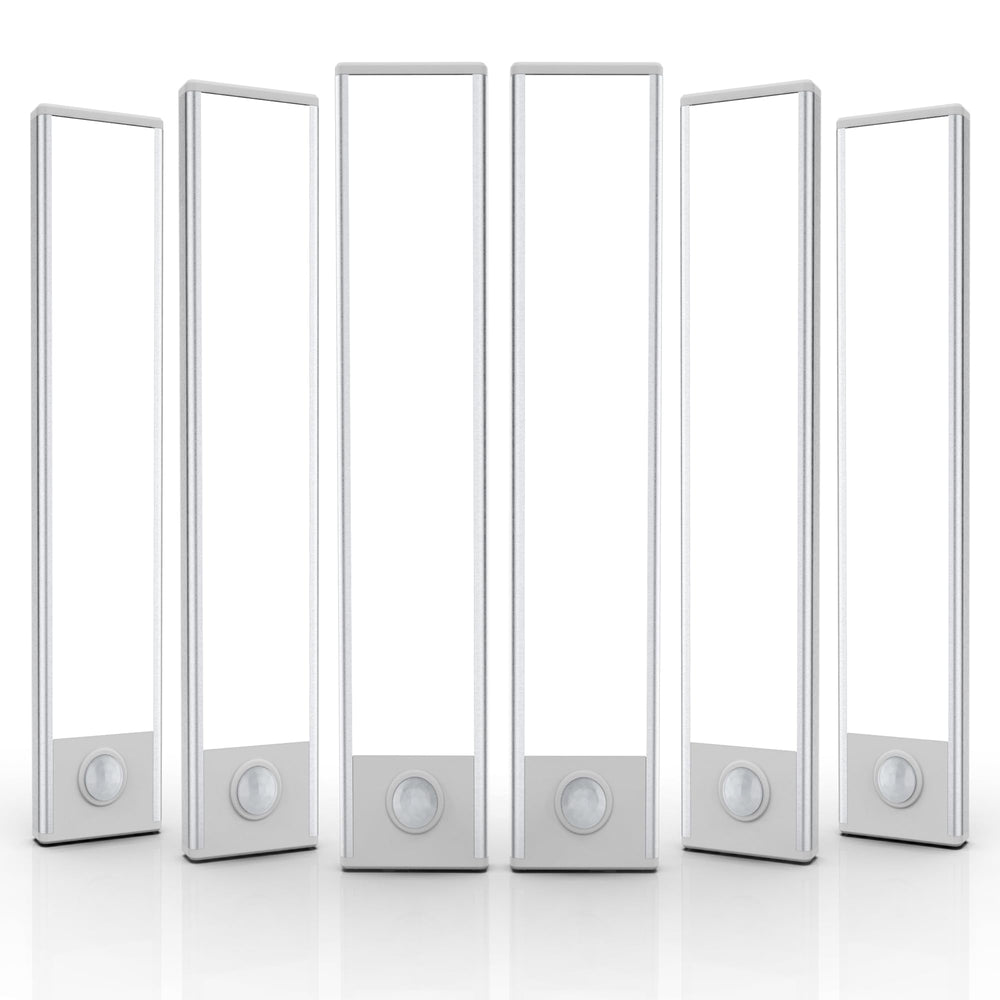 AVEVA vista frontal del pack de seis luces, iluminación uniforme y ahorro