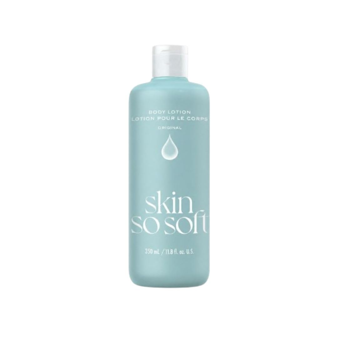 AVON Skin So Soft frasco frontal mostrando etiqueta y beneficio hidratante
