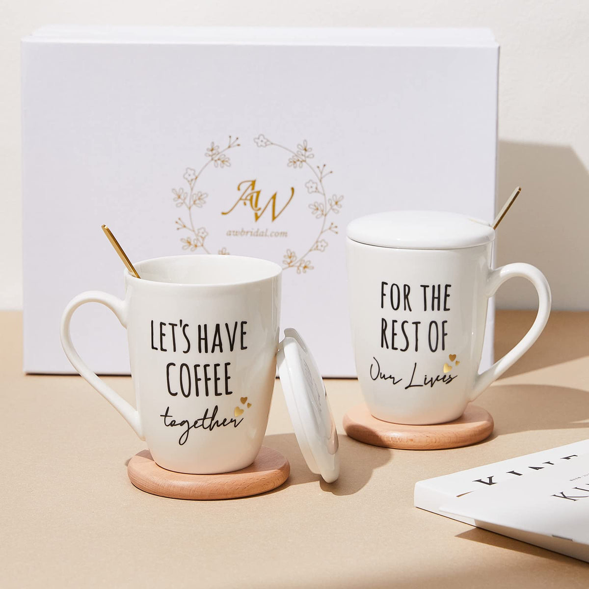 AW BRIDAL tazas frontal mostrando diseño elegante y juego completo