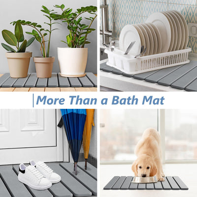 AWW mat beside ruler size comparison showing compact 23.6x15.5 benefit