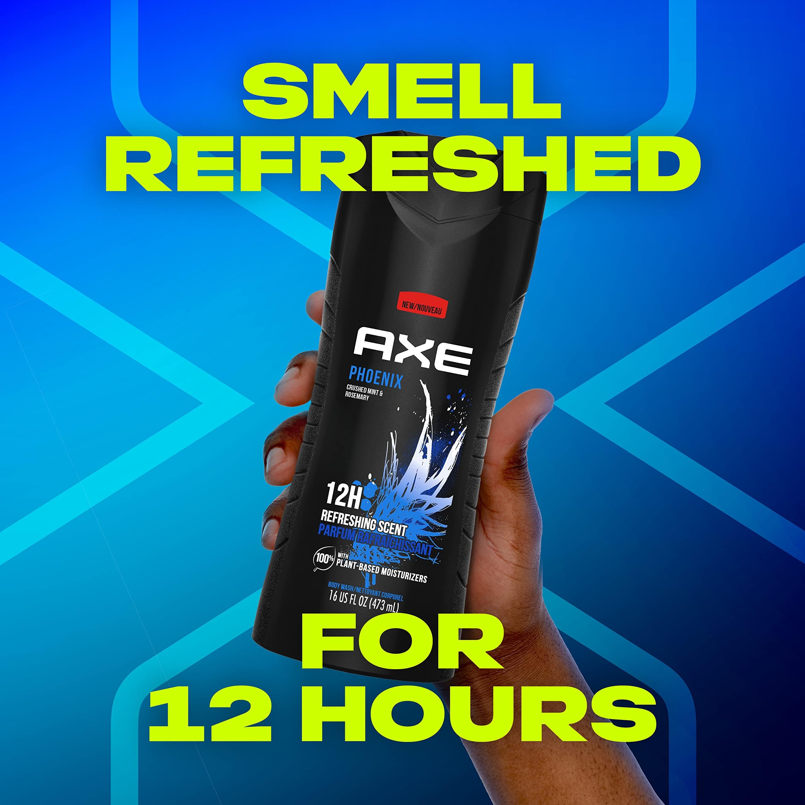 AXE Phoenix in shower being used for an invigorating, wake-up benefit