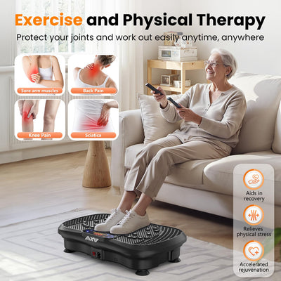 AXV persona usando la plataforma para sesiones cortas y activación muscular