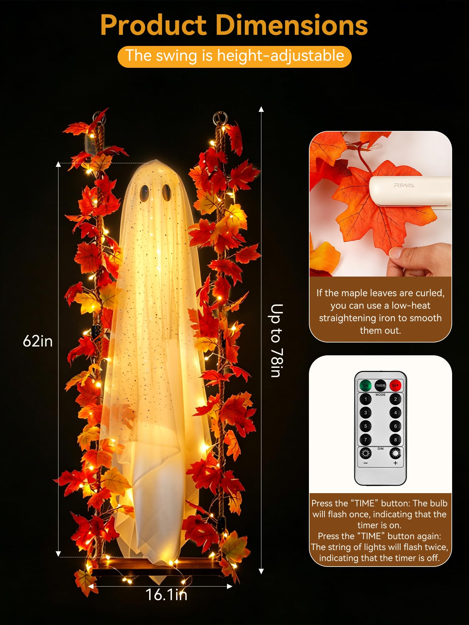 AYGXU luces en cadena con mando, control remoto y temporizador práctico