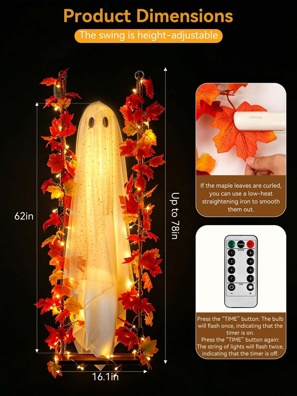 AYGXU luces en cadena con mando, control remoto y temporizador práctico