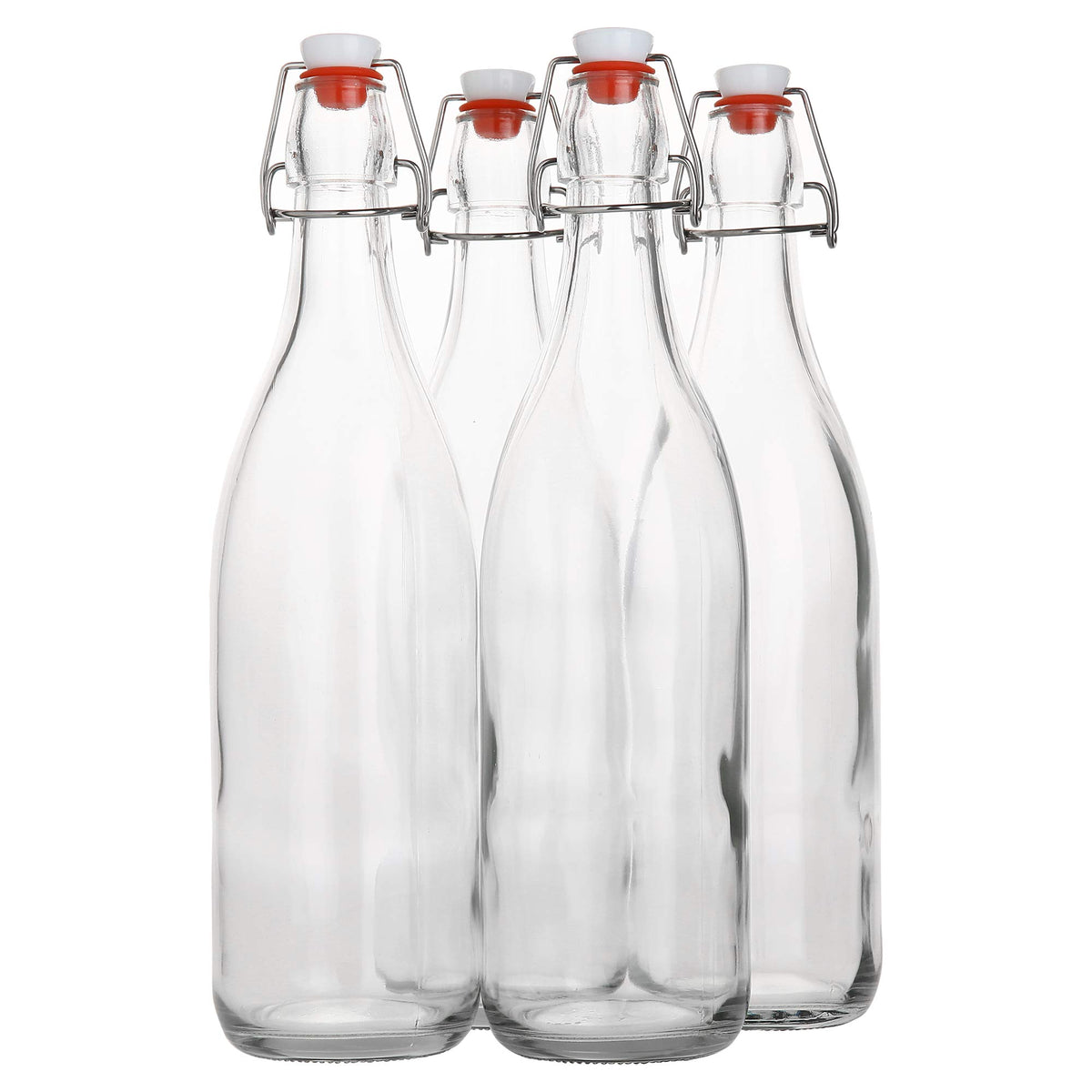 AYL pack frontal de 4 botellas de vidrio 1 litro, almacenamiento seguro