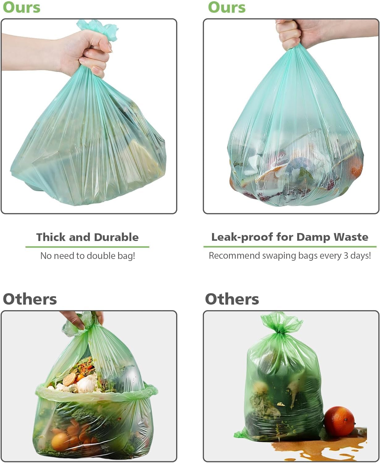 AYOTEE bolsa junto a cubo para comparar tamaño y capacidad 20–30 litros