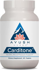 Ayush Herbs Carditone frente del empaque mostrando diseño y beneficios