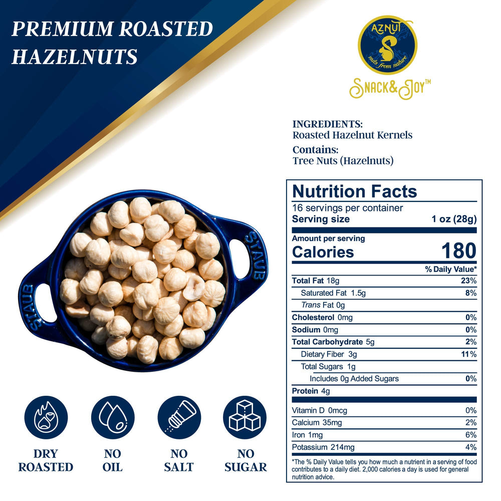 AZNUT mano sosteniendo avellanas compara tamaño y frescura del producto