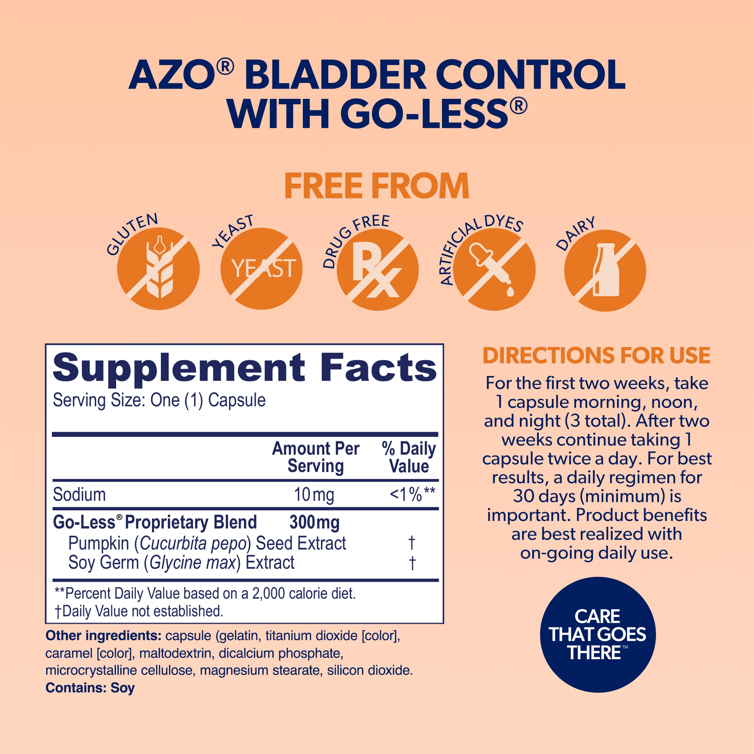 AZO label close-up showing nutrition facts and ingredient transparency for informed use