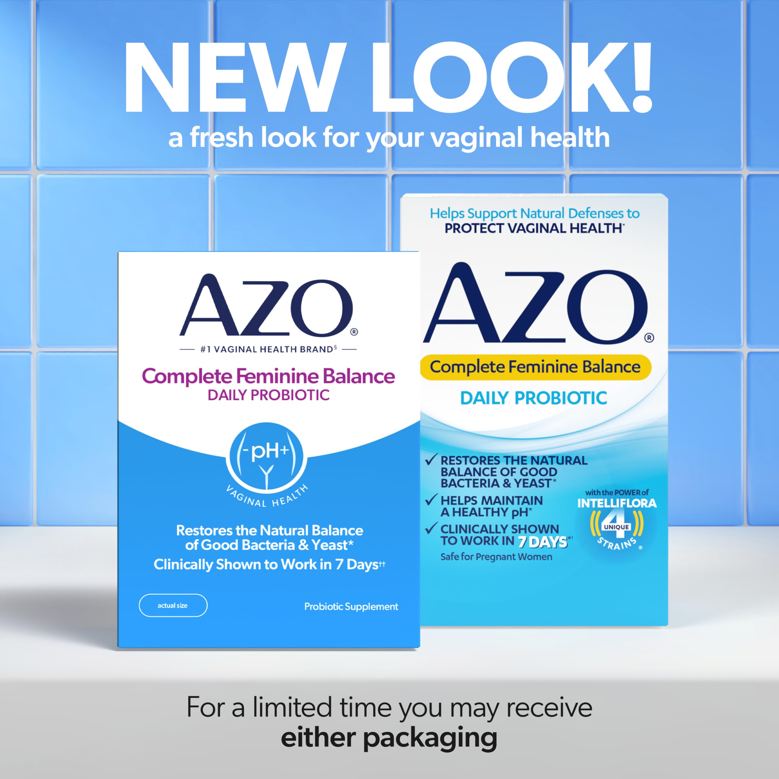 close-up of AZO single capsule highlighting easy-swallow design