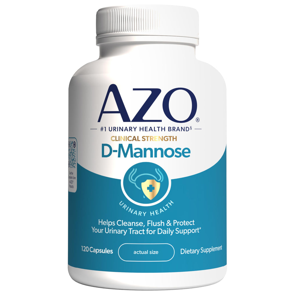 AZO front bottle showing product packaging and clear benefit