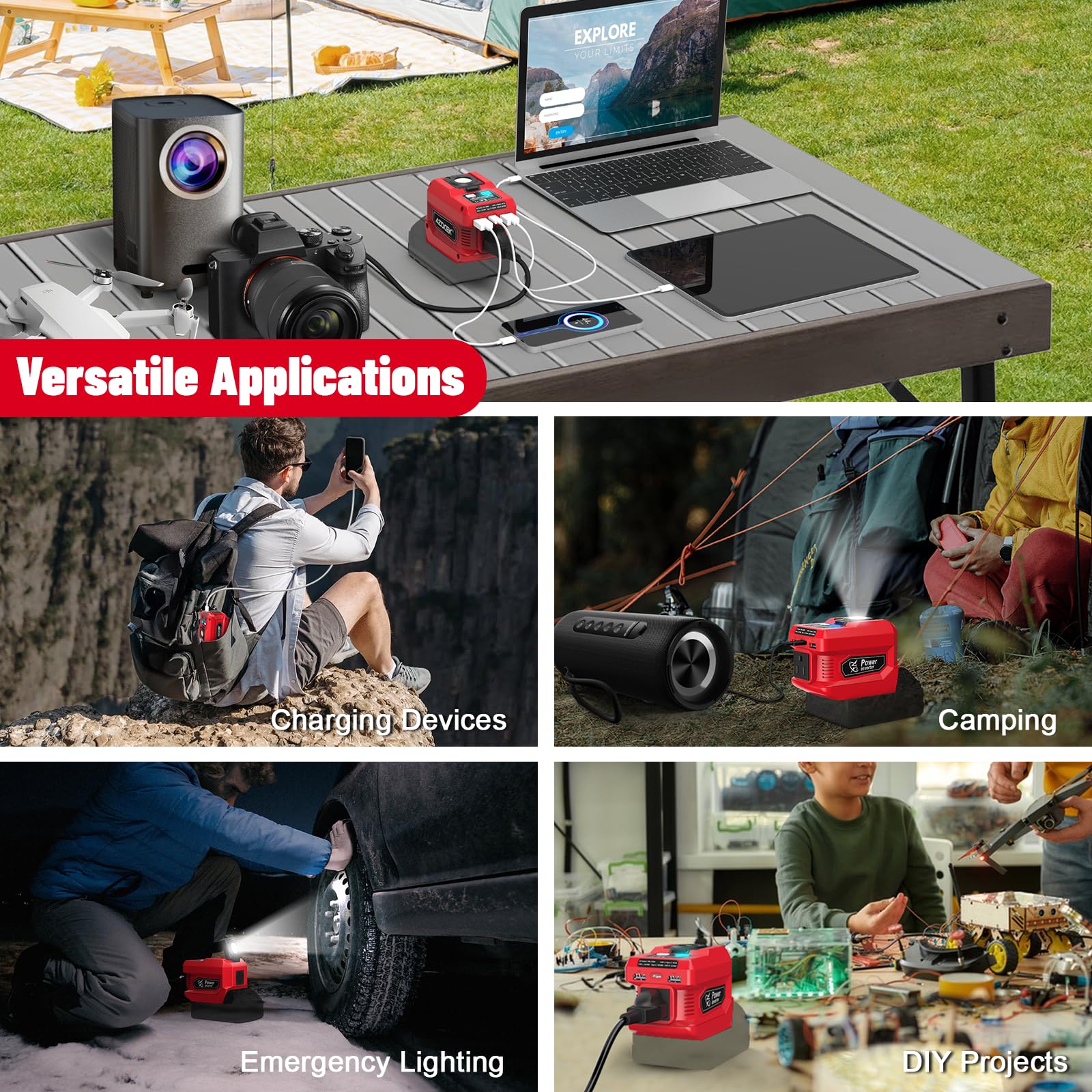 Azocek etiqueta indicando compatibilidad con baterías Milwaukee 18V certificada