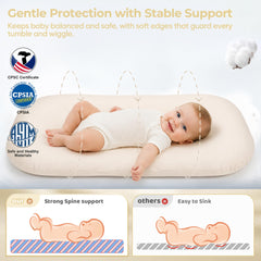 azopesy side profile showing supportive bolsters for gentle stabilization