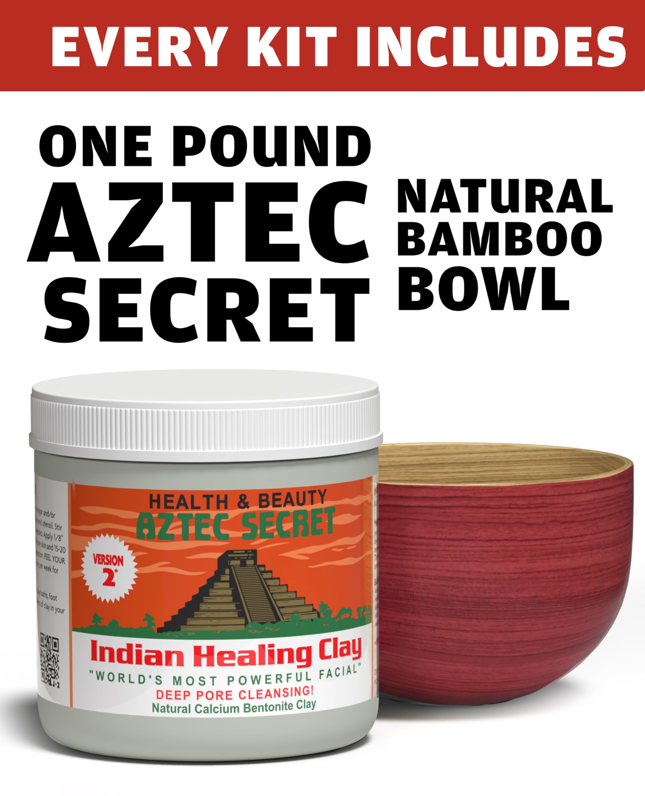 Aztec Secret detalle del cuenco de bambú y textura de la arcilla para mezcla sin metal