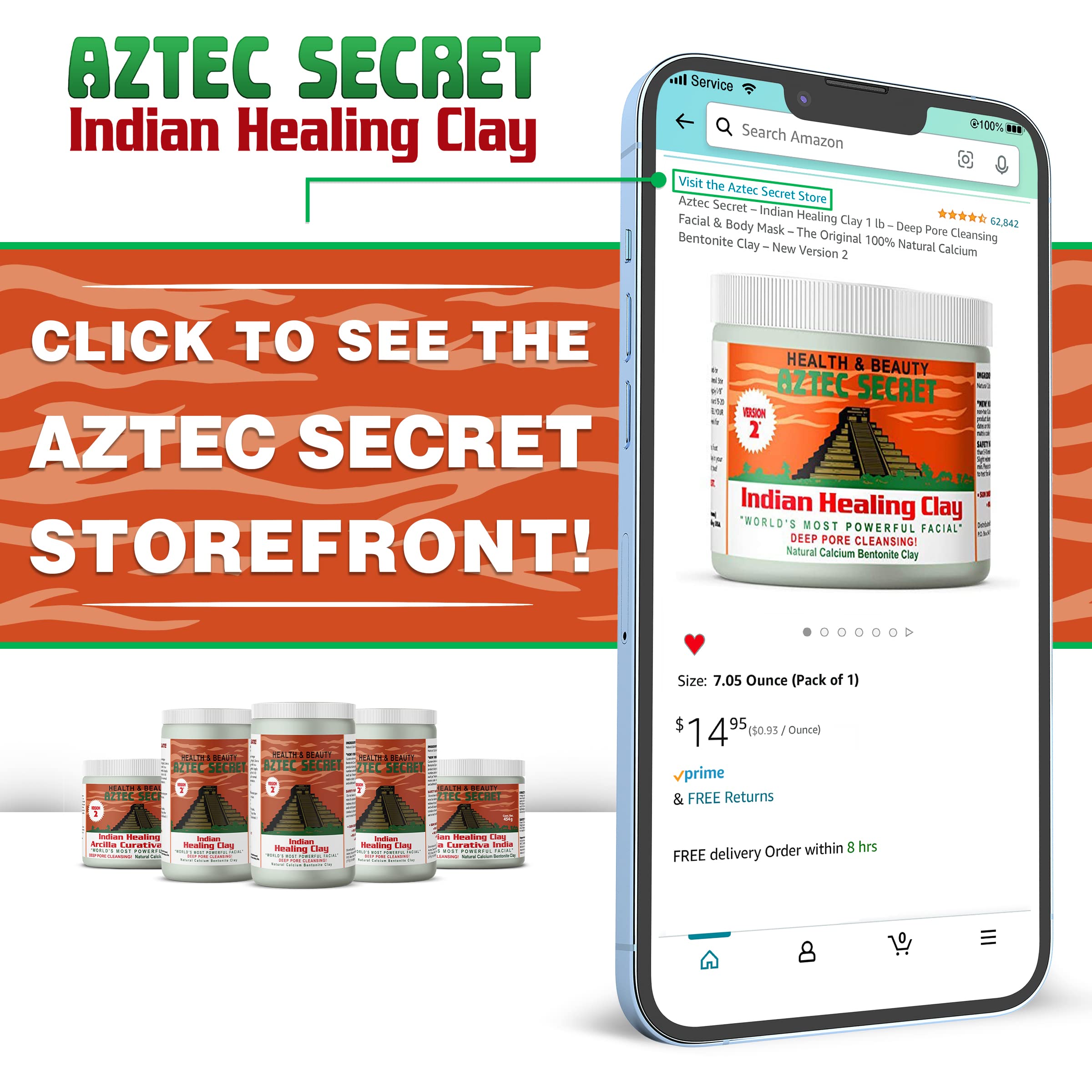 Aztec Secret mascarilla aplicada en rostro, aspecto calmante y limpieza