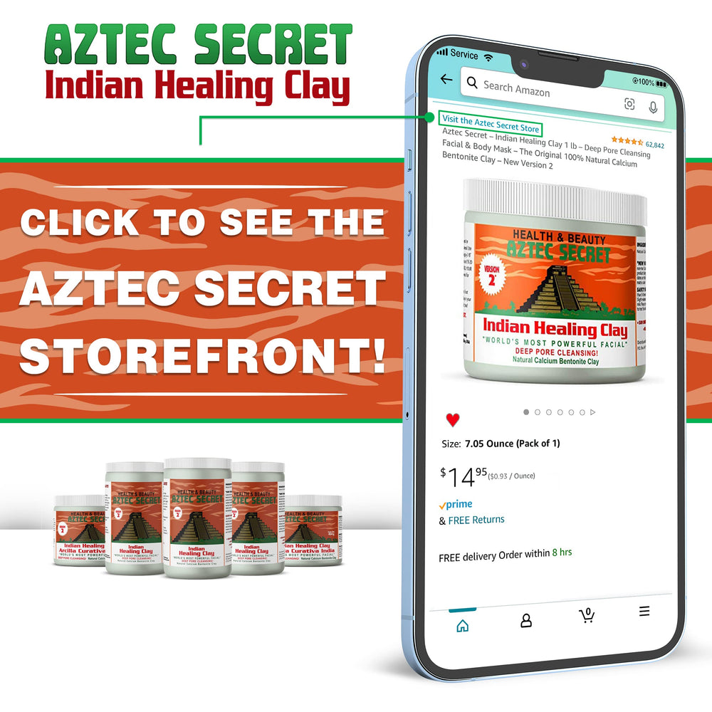 Aztec Secret mascarilla aplicada en rostro, aspecto calmante y limpieza