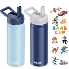 baab vista frontal del pack de dos botellas, resistente y segura