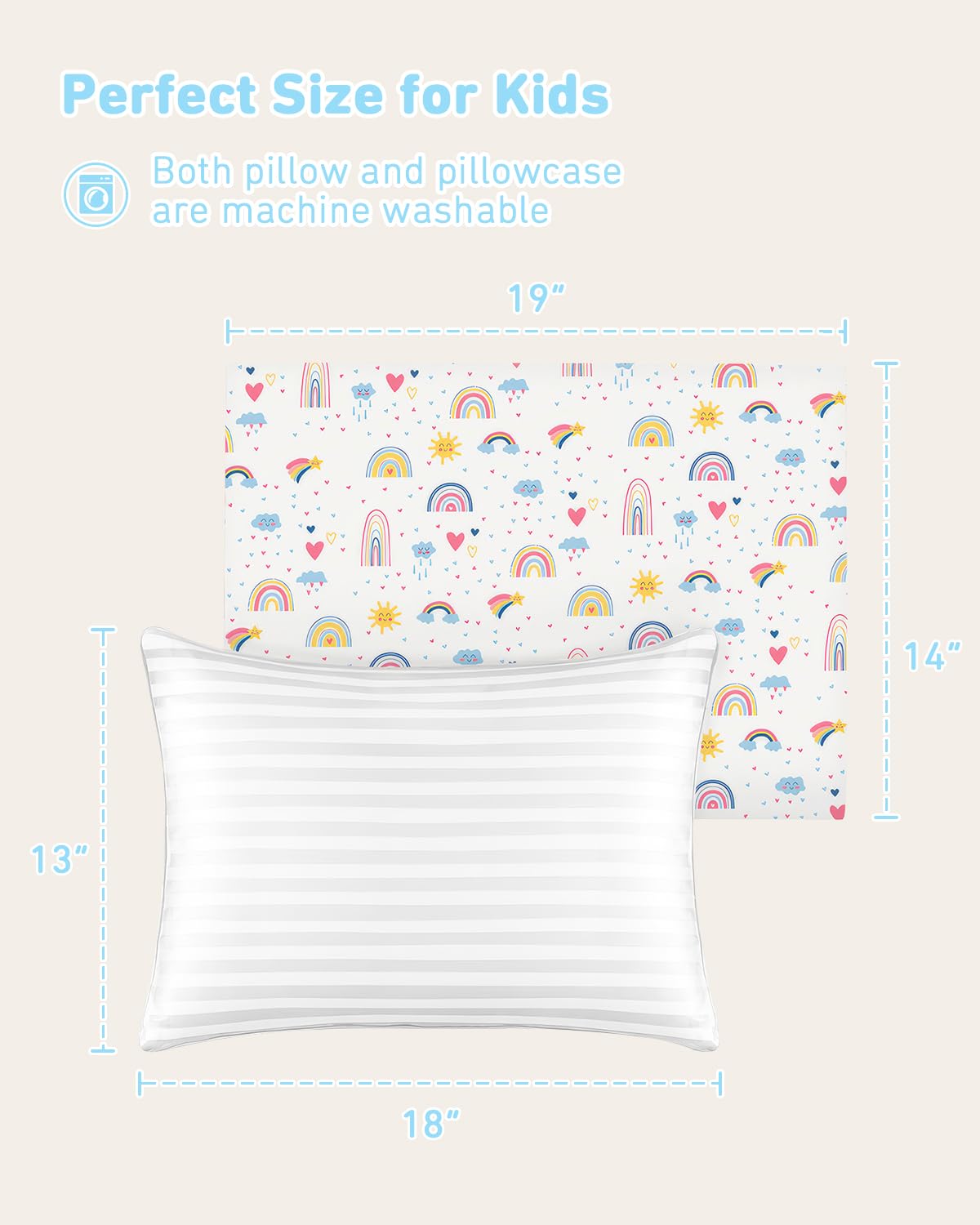 Babebay detalle del estampado nube arcoíris que calma y entretiene
