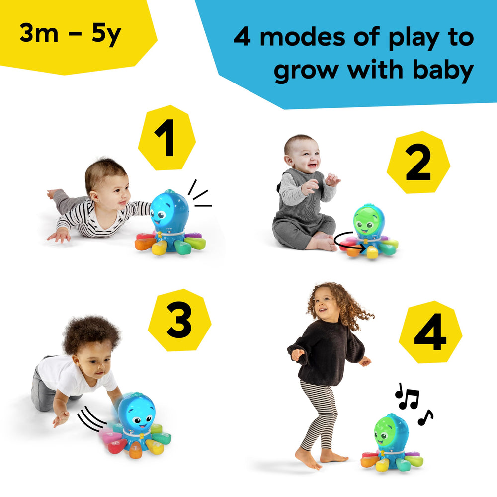 Baby Einstein Opus Go brazos de felpa en primer plano, fomenta tacto y agarre