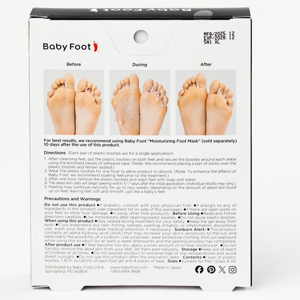 Baby Foot detalle de las botas con gel y textura para una aplicación cómoda