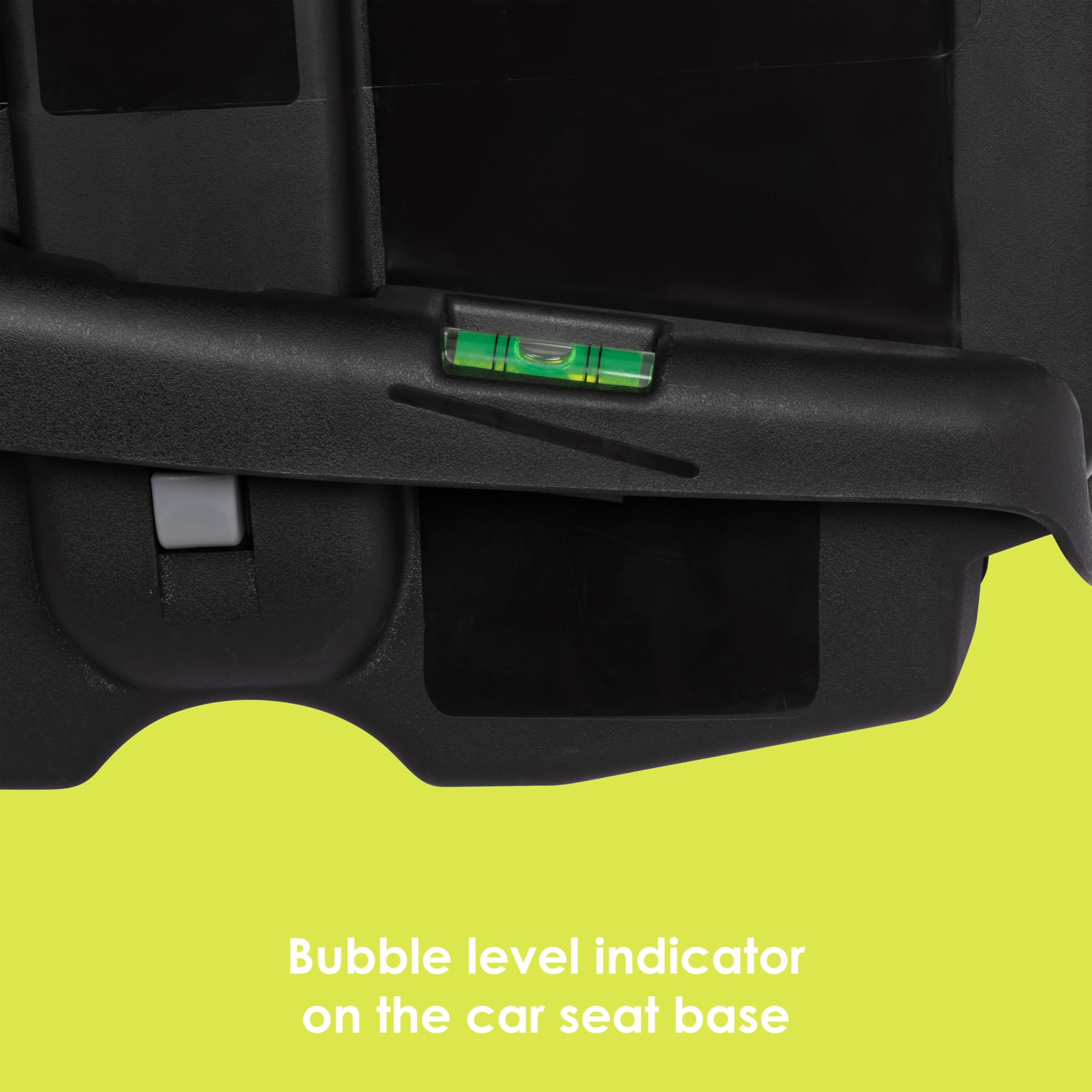 Baby Trend base with bubble level and flip-foot for accurate installation angle