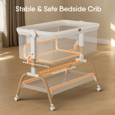 BabyBond built-in storage pockets holding diapers and wipes for quick reach