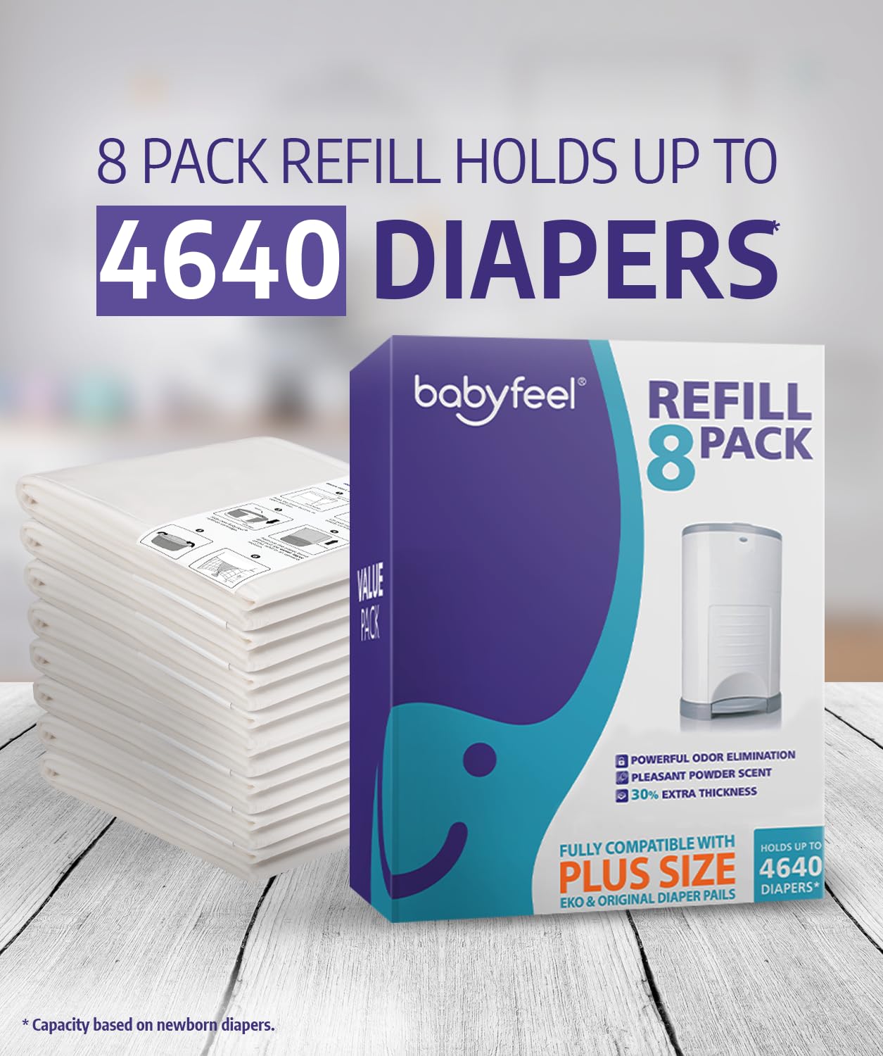 Babyfeel embalaje frontal con información de compatibilidad visible
