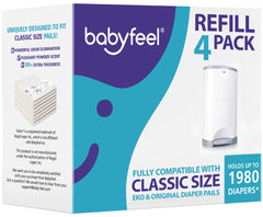 Babyfeel frente del pack de 4 bolsas recambio mostrando embalaje y compatibilidad Dekor