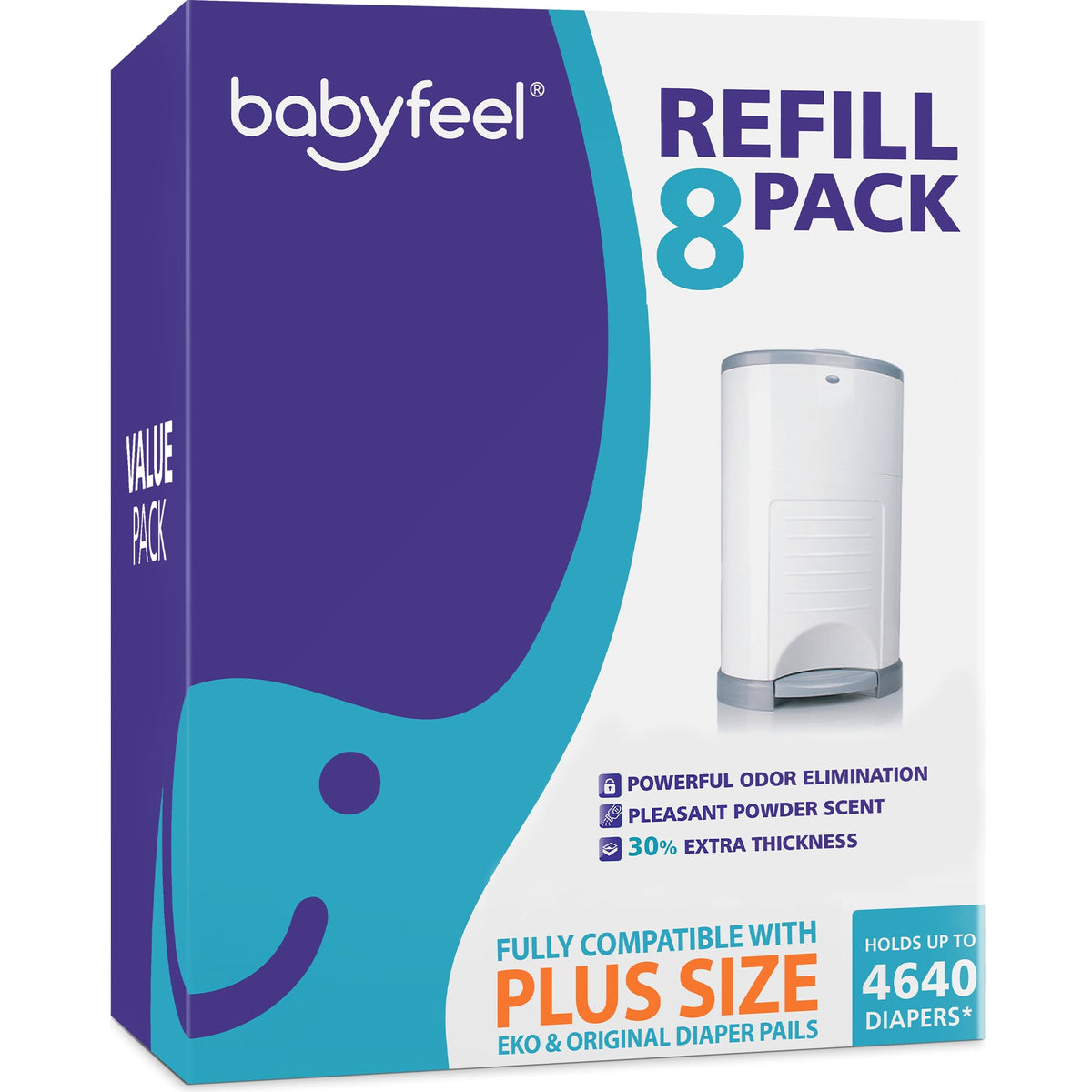 Babyfeel frente del paquete de 8 bolsas, preparación práctica