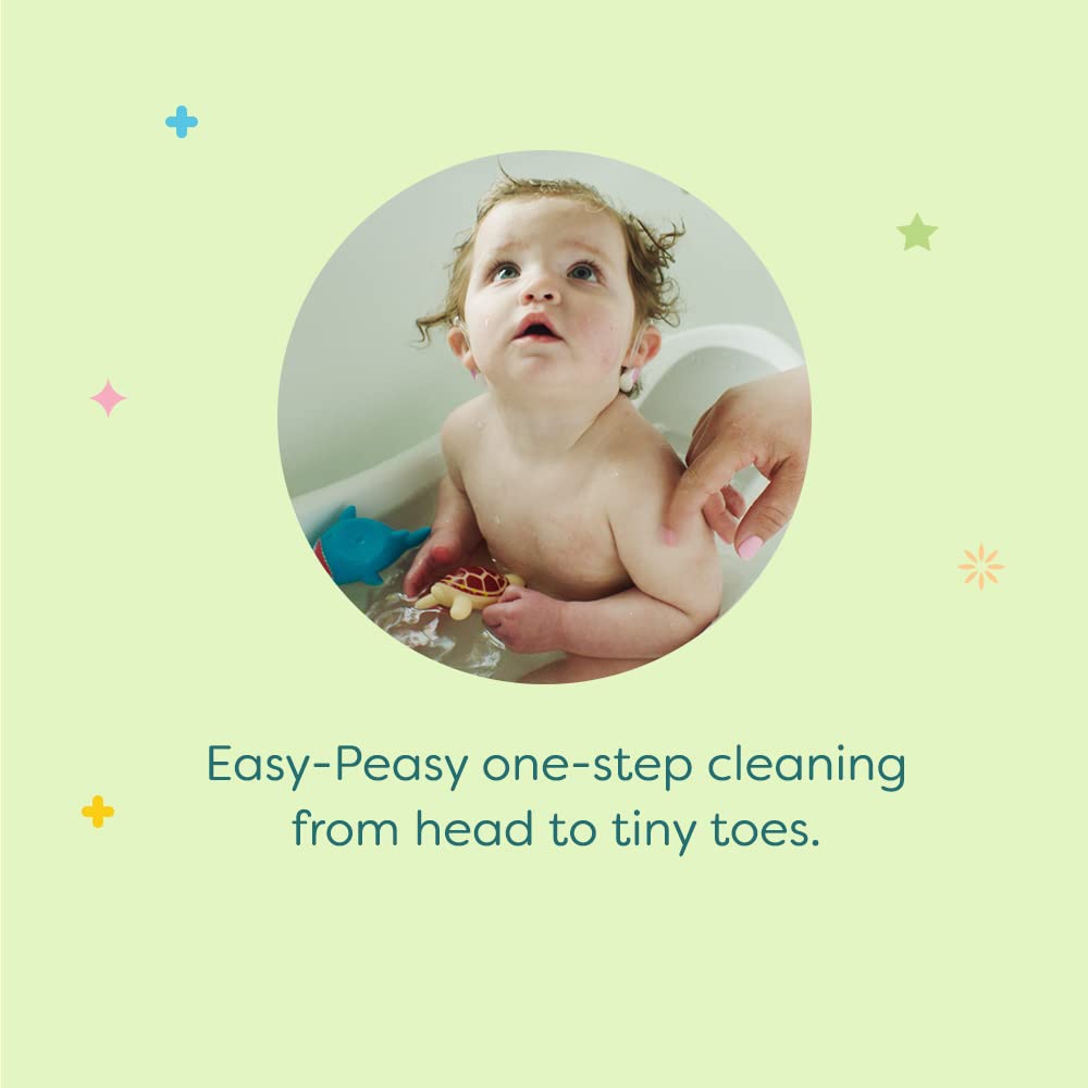 BabyGanics in use on baby during bath showing safe gentle cleansing action