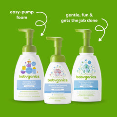 BabyGanics bottle in hand to show 16oz scale and easy one-handed pumping